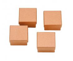 Glorex 6 2027 004 - Mini Boxen Set aus Pappe, quadratisch, je ca. 6 x 6 x 3,5 cm groß, 4 teilig, zum individuellen Bemalen, Bekleben und Verzieren
