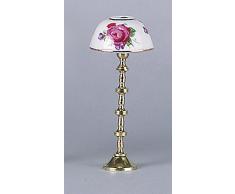 Kahlert Licht 0102295 Stehlampe mit Messingfuß, weiß, Rose