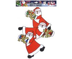 WIDMANN vd-wdm1229 V Fensterbild Trio Weihnachtsmänner senkrecht, Mehrfarbig, Einheitsgröße