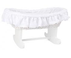 small foot 11417 Puppenwiege in Weiß aus Holz, innen mit Stoff überzogen, mit herausnehmbarer Polsterung, ab 3 Jahren Spielzeug, Mehrfarbig