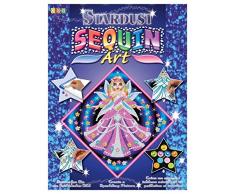 MAMMUT 8161011 - Sequin Art Stardust Paillettenbild, Prinzessin, Steckset mit Styropor-Rahmen, Bildvorlage, Pailletten, Glitzersand, Acrylfarbe Bastelset für Kinder ab 6 Jahre