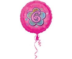 amscan Folienballon Rosa Blumen 6, Pink