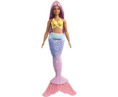 Barbie FXT09 - Dreamtopia Meerjungfrau Puppe mit lila Haaren und Flosse in Regenbogenfarben, Puppen Spielzeug und Puppenzubehör ab 3 Jahren