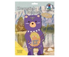 Ursus 21420007F Kreuzstich Bastelset für Kinder, Motiv Bär