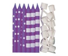 amscan 9902303 Bright Blau Punkte und Streifen Kerzen