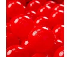 KiddyMoon 300 ∅ 7Cm Kinder Bälle Spielbälle Für Bällebad Baby Einfarbige Plastikbälle Made In EU, Rot