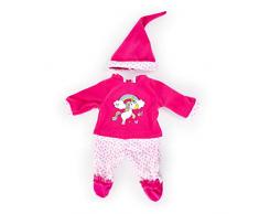 Bayer Design 83890AA Puppenkleidung für 33-38cm Puppen, Hose, Oberteil und Mütze, Set, Outfit mit Einhorn, pink, weiß