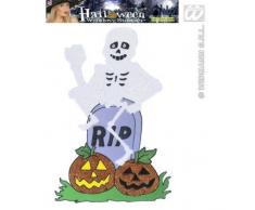 Widmann Fenstersticker Skelett auf Grabstein, 38 cm