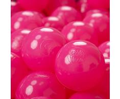 KiddyMoon 300 ∅ 7Cm Kinder Bälle Spielbälle Für Bällebad Baby Einfarbige Plastikbälle Made In EU, Dunkel Pink