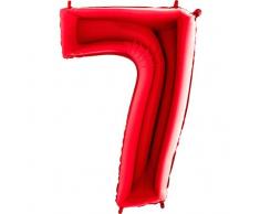Trendario Folienballon Zahl 7 (Rot) - XXL Riesenzahl 100cm Ballon - Helium Luftballons für Geburtstag, Partydeko, Hochzeit (Zahl 0, Silber)