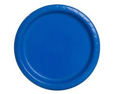 Unique Party 21.9 cm Party Teller, 16er Pack, königsblau