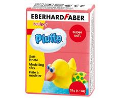 Eberhard Faber 571421 - Super Soft Knete Pluffy, 32 g, rot