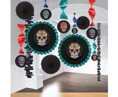 Amscan 242921 Raumdekot-Set Halloween, Zuckerschädel