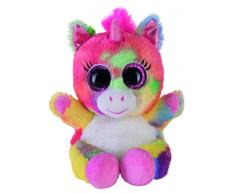 Bauer Spielwaren Blickfänger Glitter Lashy Einhorn: Kuscheltier mit Glitzer-Augen, ideal als Smartphone-Halter, waschbar, 15 cm, bunt (14229)