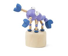 Small Foot 11144 Drückfigur Hummer aus Holz, FSC 100%-Zertifiziert, Mitgebsel Spielzeug, Mehrfarbig