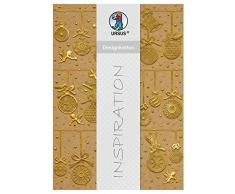 Ursus 62254601 - Designkarton Weihnachtskugeln, 250 g/qm, DIN A4, gold