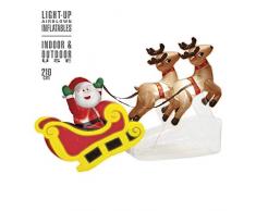 Widmann - aufblasbarer Weihnachtsmann auf Schlitten, Dekoration mit Licht