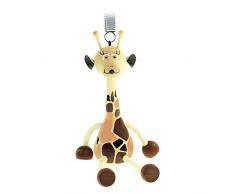 Bino & Mertens 90913 - Springfigur Giraffe aus Holz mit Feder und Holzring. Über Kinderbettchen, Wickeltisch oder der Zimmerdecke sorgt. Größe ca. 10x5x23 cm.