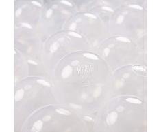 KiddyMoon 200 ∅ 7Cm Kinder Bälle Spielbälle Für Bällebad Baby Plastikbälle Made In EU, Transparent