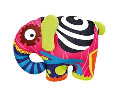 Bino & Mertens 33023 bunter Elefant, Kuscheltier aus 100% Polyester, gefüllt mit Polystyrolkügelchen zum Kuscheln und Liebhaben. Für Jungen, Mädchen und Baby`s. Größe ca. 35x26x16 cm.