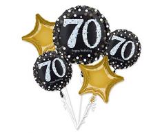 Amscan 3787801 Folienballon Bouquet Sparkling Birthday 70 Jahre