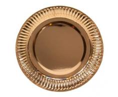 Folat Rosafarbene Goldfarbene Metallic Teller 23 cm - 8 Stück