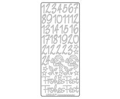 Ursus 593100103 - Kreativ Sticker, Adventskalender, 5 Blatt, silber
