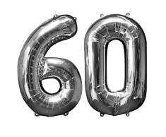 Amscan 3387601 Folienballon Zahl, 60
