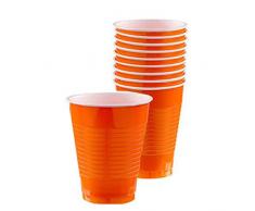 Amscan International 552287-05 Kunststoffbecher, 355 ml, Orange