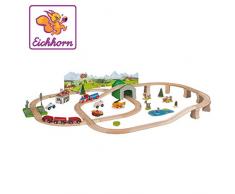 Eichhorn 100001267 - Bahnset Begrettung mit Zubehör, Streckenlänge: 533cm, FSC 100%, Buchenholz