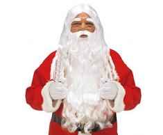 WIDMANN X1524 Weihnachtsmann Set mit Lockenperücke, Maxi Bart mit Schnurrbart und Augenbrauen, weiß