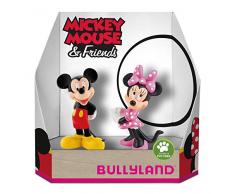 Bullyland 15083 - Spielfigurenset, Disney Micky und Minnie in Geschenk Box, 2 teilig, liebevoll handbemalte Figuren, PVC-frei, tolles Geschenk für Jungen und Mädchen zum fantasievollen Spielen