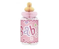 Unique Party Supplies Dekoration in Flaschenform zu Partys von werdenden Müttern, 30,5cm, mit rosa Punktmuster in Wabenstruktur