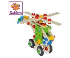 Eichhorn 100039053 - Hubschrauber 120-teilig Holz-Konstruktions-Set, 5 verschiedene Modelvarianten baubar, FSC 100%