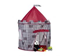 Relaxdays Spielzelt Ritterburg, Kinderzelt Jungen, Ritterzelt für Kinder ab 3 Jahre, HxBxT: 125 x 105 x 105 cm, grau