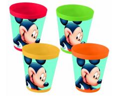 Mickey Mouse 732077 - Trinkbecher in Plastik - 4 Stück sortiment 8 x 9 cm