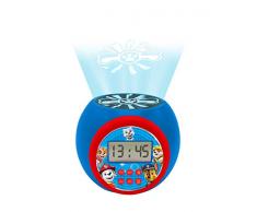 Lexibook RL977PA Paw Patrol Marshall,Rubble,Chase,Stella und Everest Projektorwecker mit Schlummerfunktion und Weckfunktion, Nachtlicht mit Timer, LCD-Bildschirm, Batteriebetrieb, Blau/Rot, Mehrfarbig