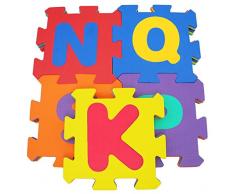 Bieco Puzzlematte, 59 tlg. | Spielmatte Baby | XXL Puzzle Kinder | Krabbeldecke Baby Spielmatte Kinder| Turnmatte Kinder | Kinder Teppiche | Krabbelmatte Baby | Buchstaben Lernen | Spielteppich Junge