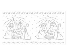 Ursus 18420064 - Silhouetten Tischlichter Filigrano Krippe, 115 g/qm, 5 Blatt, 14 x 27 cm, weiß