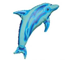 Anagram 0581301 - Party und Dekoration - Folienballon Super Shape - blauer Delfin, circa 84 x 56 cm