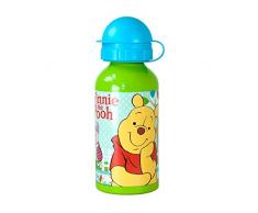 POS 68928088 - Trinkflasche mit Disney Winnie the Pooh Motiv, aus Aluminium, bpa- und phthalatfrei, Fassungsvermögen ca. 400 ml, ideal für Unterwegs, Schule und Sport, für Jungen und Mädchen
