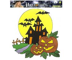 WIDMANN vd-wdm1190h Fensterbild Hexenhaus mit Kürbissen, Mehrfarbig, 36 cm