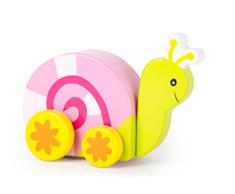 Small Foot 10634 Spieluhr aus Holz in Schneckenform auf Rollen, bewegt Sich zur Schicksalsmelodie langsam vorwärts