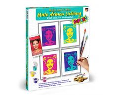 Schipper 602140803 - Malen nach Zahlen - Male deinen Liebling PopArt - Bilder malen für Erwachsene, inklusive Pinsel und Acrylfarben, je 18 x 24 cm