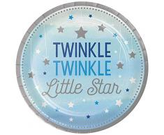 Creative Convertting- Teller 23 cm Brilla la Stellina-One Little Star Boy, mehrfarbig, 8C322229