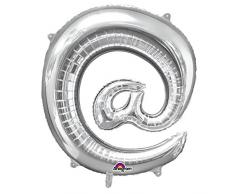 amscan 3306401 Folienballon Symbol @, Silber