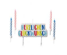 amscan 9904369 Kerzenset Herzlichen Glückwunsch, Mehrfarbig