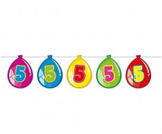 Folat Wimpelgirlande 10m Luftballon Zahl 5