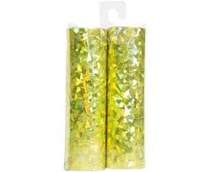 Luftschlangen Holographisch Gold 4m - 2 Stück