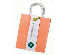 folia 21819/7 - Papiertüten aus Kraftpapier, Geschenktüten, 7 Stück, ca. 18 x 8 x 21 cm, farbig sortiert - zum Basteln, Verzieren und Verschenken